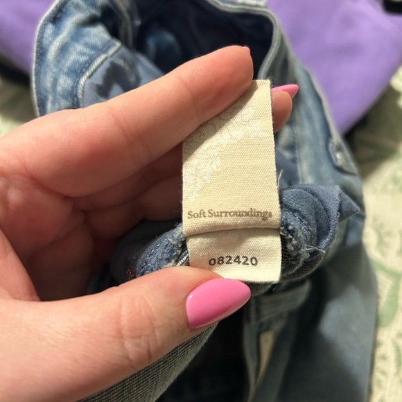 Soft Surroundings Ultimate Denim Straight Leg Jeans Women’s Size 14P Light Wash - Picture 6 of 7